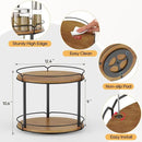 12.4" Lazy Susan Organizer 2 Tier - Rotating Spice Rack, Wooden Spinning Spice Holder for Inside Cabinet, Pantry, Kitchen, Countertop, Bathroom and Vanity, Versatile Storage by CozyNest Decor