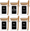 ComSaf Spice Jars with Spoon 8 oz 6Pack, Small Spice Containers Starter Set, Glass Seasoning Jars with Labels, Round Seasoning Containers for Salt, Pepper, Chili Powder, Sugar, Loose Tea Storage by CozyNest Decor