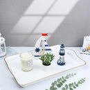 Spsyrine White Decorative Serving Tray with Handles, Elegant Plastic Coffee Table Tray for Ottoman, Living Room, Home Decor by CozyNest Decor