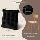OVOV Chair Cushions for Dining Chairs Set of 6 Tufted Indoor Chair Pads with Ties Soft Square Seat Cushions for Kitchen Chairs 15.5"x15.5",Black by CozyNest Decor