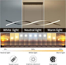 Modern Ceiling Pendant Light, Dimmable LED Pendant Light, Dimmable 3 Color Mode Chandelier for Living Room, Dining Room, Kitchen, Bedroom,Bar(Black, 39IN) by CozyNest Decor