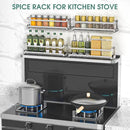 LUCYCAZ 4 Pack Wall Mounted Spice Rack with 16 Hooks, Spice Organizer Shelf for Stove Cabinet Pantry Door,Screw or Adhesive Spice Shelf Hanging Wall Spice Rack in Kitchen and RV (Silver, 4 PACK) by CozyNest Decor
