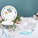 24 Pcs Stepping Stone Kit Includes Concrete Mold, Mosaic Tiles and Carving Tools, DIY Craft Handmade Stepping Stone Kit for Kids, Family, Garden Outdoor Decor, No Concrete Mix(Round,8.3 Inch) by GreenHaven Gardens
