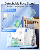 SWEETFULL Portable Stroller Fan with Display 4000mAh Battery Powered Mini Clip On Fan, 4-Speed Rechargeable Small Personal Cooling for Baby Car Seat Crib Travel - Cyan by TinyTreasures Baby Boutique