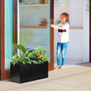 Galvanized Steel Metal Planter Rectangular Indoor Black Planter Box Large Outdoor Planters Steel 25" Lx 11" W x 13" H Commercial Residential for Patio, Deck, Garden by GreenHaven Gardens