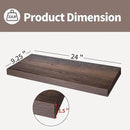 LaVie Home Floating Shelves, 24 Inch Wall Shelf Set of 2, Hanging Shelf with Invisible Brackets, Wall Decor for Bathroom, Bedroom, Living Room, Kitchen Storage, Rustic Brown by CozyNest Decor
