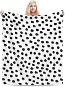 HGOD DESIGNS Polka DotsBlanket, Super Soft Brush Strokes Dots Throw Blanket 40"x50" Blanket for Bed Couch Chair Fall Winter Camping Living Room Office by CozyNest Decor