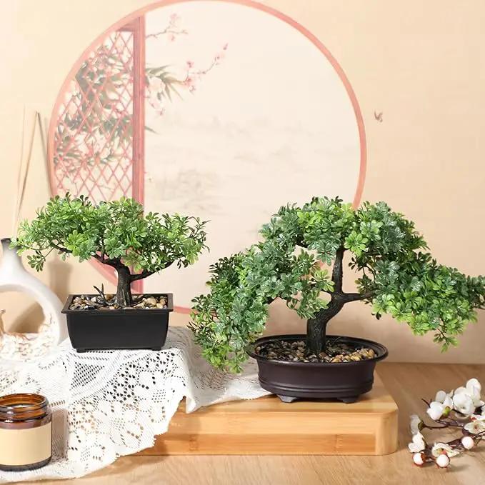 Jexine 4 Pack Artificial Bonsai Tree, Indoor Small Fake Plants in Pots for Home Table Office Desk Bathroom Shelf Bookshelf Bedroom Living Room Farmhouse Decorations, photo 2 of 7