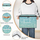 Custom Storage Basket with Name, Personalized Storage Bins with Zipper Lid, Foldable Fabric Storage Box Large capacity with Handle Grey Blue Green by TinyTreasures Baby Boutique