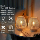 JHY DESIGN Set of 2 Metal Cage LED Lanterns Battery Powered Cordless Accent Light with LED Great for Weddings Parties Patio Events for Indoors Outdoors(White) by GreenHaven Gardens