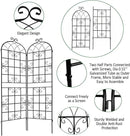 6 Pack Metal Garden Trellis 86.7" H Garden Fence Rustproof Trellis for Climbing Plants Support Roses Flower Outdoor Lawn, Black 7.2FT Tall by GreenHaven Gardens