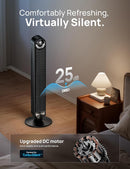 Dreo Tower Fan for Bedroom, 90° Oscillating Standing Floor Fan with 28ft/s Velocity, 25dB Quiet for Sleep, DC Motor, 9 Speeds, 4 Modes, 12H Timer, Voice & APP & Remote Control, 42" Cruiser Pro T2 S by CozyNest Decor