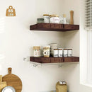 Heimlove Bathroom 12'' Deep Floating Shelves for Wall - Shelf Over Toilet Wall Mounted Farmhouse 24 inches,Wood Floating Shelves Decor & Storage Set of 1,Rustic Brown by CozyNest Decor