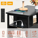 Black Side Tables, End Table with Charging Station, Narrow End Table with 2 Wooden Drawers, USB Ports and Power Outlets, Slim Nightstand and Bedside Table, End Tables Living Room, Bedroom by TinyTreasures Baby Boutique