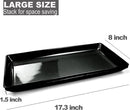Long Melemine Serving Tray, 17.3x8x1.5 in Serving Platters and Trays for Appetizer, Charcuterie, Bread, Fruit, Dessert, Set of 2, Black by CozyNest Decor