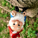 Elenon Climbing Gnomes Tree Faces Decor, Adorable Gnome Tree Hugger Fairy Garden Statue, Funny Peeker Sculpture Outdoor Yard Patio Art (2pcs) by CozyNest Decor