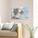 cozy country Palm Tree Wall Art 36"x24" - Coastal Pictures Beach Canvas Ocean Decor - Nautical Artwork Seascape Hand Painting for Bedroom, Sea House by CozyNest Decor