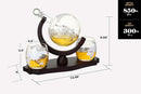 Whiskey Globe Decanter Set with 2 Etched Globe Glasses in Gift Box - Home Bar Accessories for Liquor, Whiskey, Brandy, Gin, Rum, Tequila, Vodka, and Brandy by CozyNest Decor