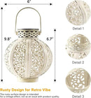 MAGGIFT 2 Pack Hanging Solar Lights for Outside,Solar Lanterns Outdoor Waterproof,Retro Hanging Lantern with Handle for Yard, Garden Decor, Gardening Gifts, Mom Birthday Gift, Beige White by GreenHaven Gardens