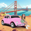 12V Kids Electric Car, Power Wheels with Remote Control, Ride on Car Toys with LED Light, 3 Speeds, Music, Pink by TinyTreasures Baby Boutique