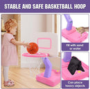 Super Joy Toddler Girl Basketball Hoop - Adjustable Kids Ball Hoop Set for Indoor - Portable Pink Mini Basketball Goal Outdoor Outside Pool Sport Toys Gifts for Baby Boys Age 1-3 2-4 3-5 by TinyTreasures Baby Boutique