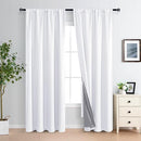 XWZO 100% Blackout Curtains 2 Panels with Tiebacks- Heat and Full Light Blocking Window Treatment with Black Liner for Bedroom/Nursery, Rod Pocket，White, W52 x L84 Inches Long, Set of 2 by TinyTreasures Baby Boutique