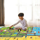 Kids Rug Playroom Car Rug Play Mat City Life Road Rugs Fun City Map for Kids Toy Cars,Carpet for Bedroom Boys (Green-Rug, 2.6x3.9ft) by CozyNest Decor