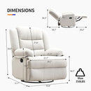 Swivel Rocking Recliner Chair for Adults, Overstuffed Manual Glider Rocker Recliner Chairs, Upholstered Reclining Single Sofa for Living Room Nursery (Beige) by TinyTreasures Baby Boutique