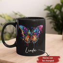 Customized Butterfly Mug, Themed Coffee Cup, Gift For Men Women, Personalized Name Butterfly Black Mug, Ceramic Cup 11oz 15oz, Lover Mug by CozyNest Decor