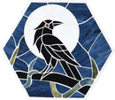 Bieye MSS004 Tiffany Style Stained Glass Mosaic Decorative Stepping Stone for Garden Decor (Raven, 13" Hexagonal) by CozyNest Decor