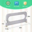 Folding Bed Rail for Toddlers,Baby Bed Rail Guard with Reinforced Anchor Safety System,Fit Bunk,Full Size,Queen,King,Twin(Grey,43"x23.6") by TinyTreasures Baby Boutique