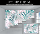 Tropical Pink Palm Leaf Wallpaper Girls Bedroom Colorful Plant Leaves Wall Mural Living Room (Not Peel and Stick) by CozyNest Decor