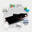 HOMELUX THEORY 2pc Low Profile Under Bed Storage Containers, Thin Under Couch Storage Organizer with Bins & Lids, Underbed Storage Box Ideal for Seasonal Clothes, Blankets, Fabric & Shoes (Black) by CozyNest Decor