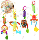 BLOOBLOOMAX Baby Soft Hanging Rattle, Car Seat Stroller Toys with Plush Animal C-Clip Ring for Infant Babies Boys and Girls 3 6 9 to 12 Months (4pcs) by TinyTreasures Baby Boutique