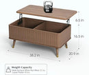 Lift Top Coffee Table with Storage,Mid Century Modern Coffee Table,Fluted Wood Rectangle Center Table for Living Room,Home Office,Walnut by CozyNest Decor