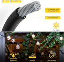 String Light Hanging Kit Outdoor Lighting Hanging Kit with 250 Ft Black Coated Wire Cable, Turnbuckle, Hooks and Enough Outdoor Accessories for Outside, Patio, Garden by GreenHaven Gardens