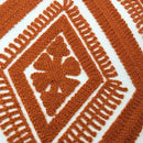 Alysheer Embroidered Decorative Throw Pillow Covers 18x18 inches Set of 2 Pieces, Boho Geometric Modern Chic Classic Pattern Cotton Cushion Cases for Sofa Couch Bed Living Room(Burnt Orange) by CozyNest Decor