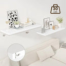 40" Floating Shelves for Wall, 12" Deep Slim White Floating Shelves, Wall-Mounted Shelves for Bedroom, Living Room, Kitchen, Bathroom - Set of 2 by CozyNest Decor