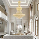 19-Lights High Ceiling Chandelier Modern Gold Crystal Chandeliers Large Foyer Chandelier Fixtures for Staircase Living Room Hallway Entryway (H47 x W31.5) by CozyNest Decor