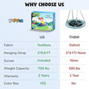 Hapfan 40" Saucer Tree Swing for Kids and Adults, Disc Round Swing for Kids Outdoor with Swivel, UV-Resistant Textilene Fabric, 700 lb Weight Capacity, 9.8 FT Hanging Straps, 2-Year Warranty (Blue) by TinyTreasures Baby Boutique