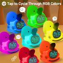 Alarm Clock for Kids with Night Light, Sleep Training Clock Time to Wake Clock, Rechargeable Silicone Light for Bedroom, Perfect Sleep Companion for Boys Girls, Green Elephant by TinyTreasures Baby Boutique