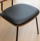 Rattan Dining Chairs Set of 4, Mid Century Modern Dining Chairs with Cane Back for Kitchen Dining Room, 19 Inch Faux Leather Black by CozyNest Decor