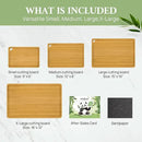 4-Pcs Natural Wood Cutting Board Set Kitchen Tools with Juice Groove, Wooden Chopping Board for Meat, Fruit, Vegetables & Cheese (Pre Oiled, Natural) by GreenHaven Gardens