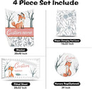 Custom Nursery Crib Bedding Set: Personalized Name 4 Piece Fox Pattern Baby Crib Sets for Girls - Toddler Double Layer Blanket Set, Comfortable Crib Bed Sheets for Baby Toddlers by TinyTreasures Baby Boutique