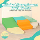 6-Piece Soft PU Leather Toddlers Climbing Toys, Baby Foam Climbing Blocks for Toddlers 3, Indoor Climb and Crawl Activity Play Set, Foam Play Gym Climbing Structures (Orange and Green) by TinyTreasures Baby Boutique