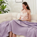 EMME Cotton Blanket Queen Size for Bed Soft Large Muslin Bed Blankets 80"x90" Lightweight Breathable All Season Gauze, Lavender by CozyNest Decor