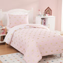 Twin Comforter Set with Sheets for Girls-5 Pieces Twin Bedding Sets with Pink Comforter, Sheets, Pillowcase & Sham for Kids (Pink Gold Bow, 66" X 86") by TinyTreasures Baby Boutique