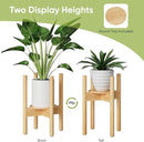Adjustable Plant Stand, Bamboo Plant Stand Indoor with Tray, Wood Plant Stand for 8 to 12 inches Flower Pots, Single Mid Century Modern Plant Stand for Indoor Plants, Natural by GreenHaven Gardens