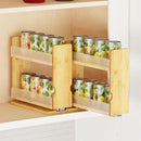 SpaceAid Bamboo Pull Out Spice Rack Organizer for Cabinet, Heavy Duty Slide Out Seasoning Kitchen Pantry Sliding Vertical Organization, 7.3" Wide, 2 Drawers(3" Wide), 2-Tier, Natural by CozyNest Decor