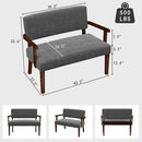 Accent Chair 2 Seat, Arm Chairs with Soft Seat and Armrests for Living Room, Love seat for Dining, Reading, and Waiting Rooms (Gray) by CozyNest Decor